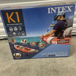 Intex 68303EP Excursion Pro K1 Single Person Inflatable Vinyl Fishing Kayak