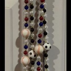 Mardi Gras- Soccer Or Baseball New Orleans Beads