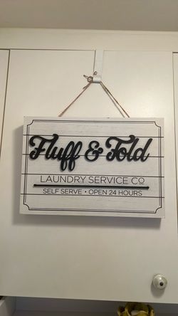Fluff & Fold Laundry Farmhouse Wall Sign