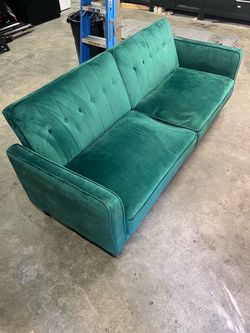 Velvet Green Convertible Couch