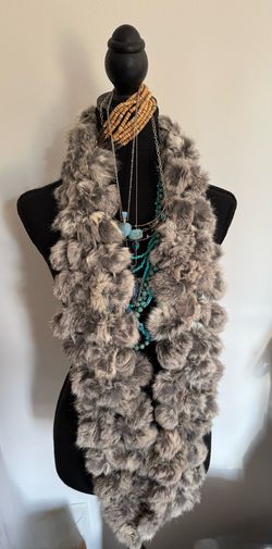 New Warm Rabbit Fur Scarf, Long