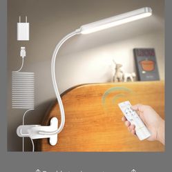 Glocusent 38 LED Clip On Light: 5W Eye Caring Book Lights For Reading At Night - 5 Color & 5 Brightness With A Remote, 30-Min Auto Off Timer, Multi-Pu