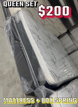 Queen size pillow top mattress with box spring included