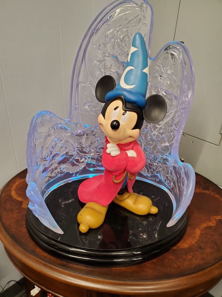 Mickey Sorcerer Big Figurine with light up Back ground