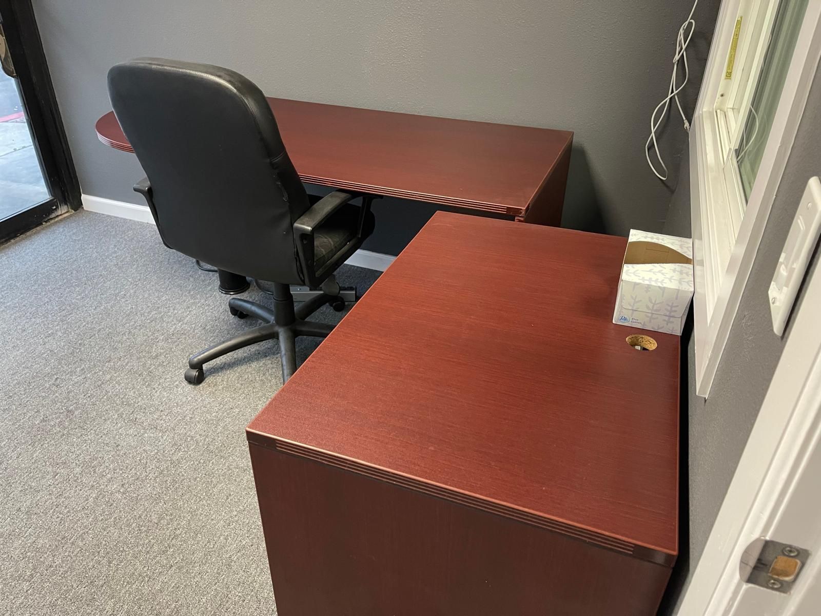 Office furniture ergo chairs, desks, conference desk with outlets on desk, ergo standing auto desk