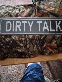 Metal sign.