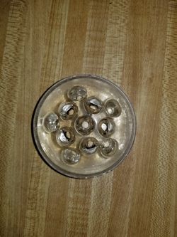 Vintage Clear Glass Floral Frog - 11 Hole