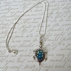 Blue Turtle Necklace 