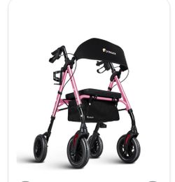 Walker with seat and back support