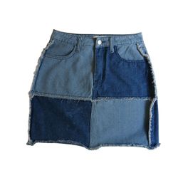 Two Tone Denim Skirt 