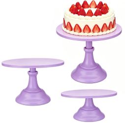 3 Pcs Metal Cake Stand, Cake Pop Stand Set Of Disc Diameter 8" 10" 12", Tall Cake Stands For Dessert Table, Perfect Display For Wedding, Party, Birthd