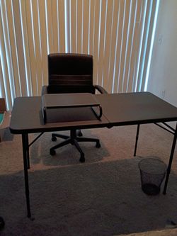 Folding office table and comfy chair set