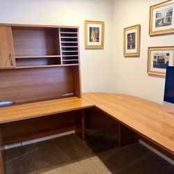 L Shaped Work Station Desk Wood Laminate 