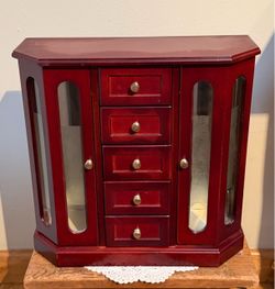Stunning Wooden Tabletop Jewelry Armoire