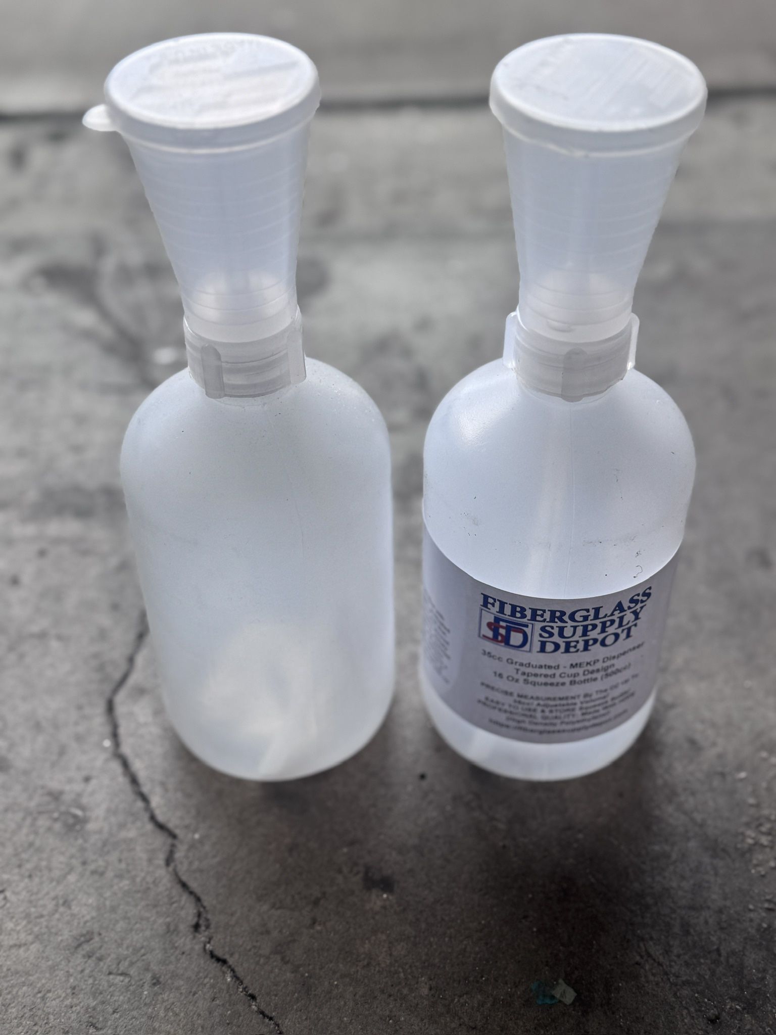 35cc Graduated - MEKP Dispenser w/16oz w/16oz Squeeze Bottle (LOT of 2) NEW