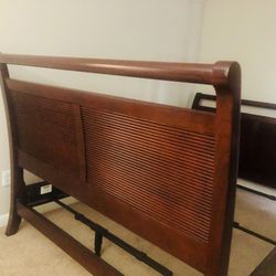 Wooden Bed Frame and Mattress 