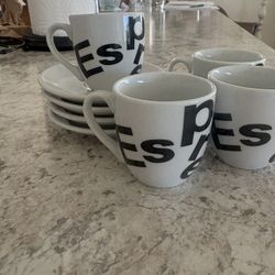 12-Piece Espresso Set (6 cups and 6 saucers). No chips, New.