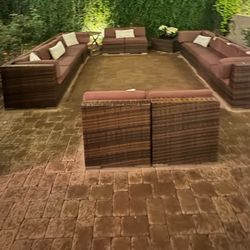 Heavy Duty Outdoor Extra Large Sectional Set  12 Pcs  Free Delivery