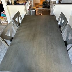 Gray Wooden Kitchen Table