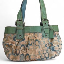 Coach Sea Foam Bag And Marching Wallet 