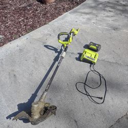 Ryobi 40 Volt Battery And Charger - Weedeater For Parts