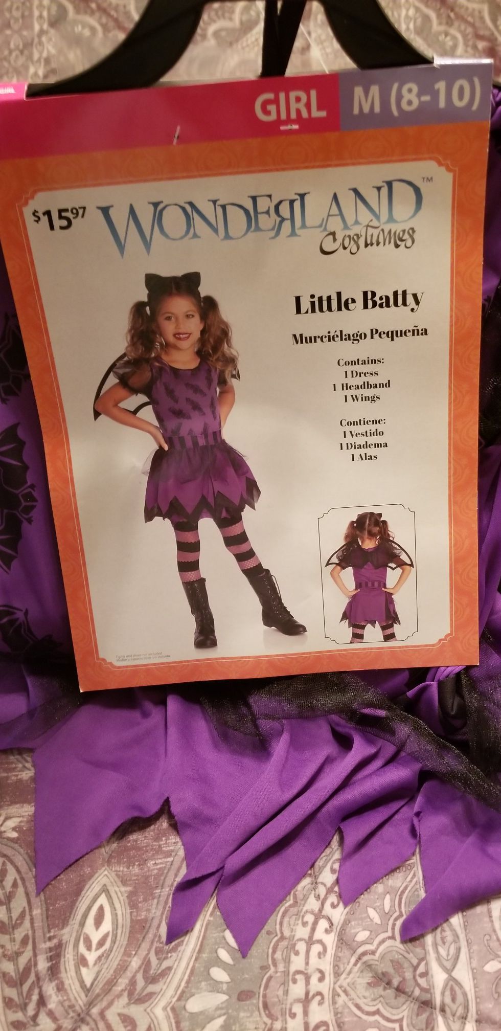 Bat costume size 8/10 kids