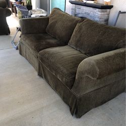 91” Green Cloth Material Sofa