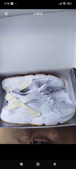 Nike Air Huarache White Gum Sole Sneakers