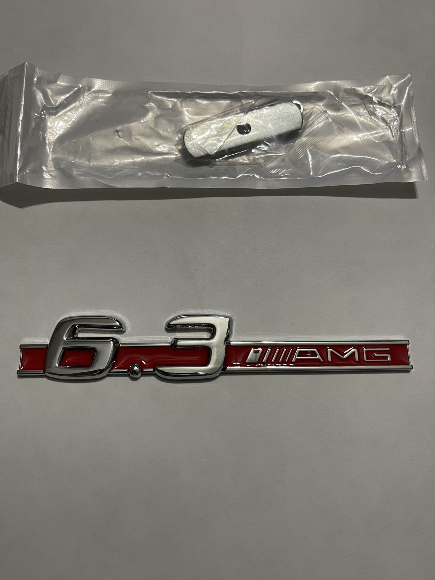 6.3 AMG Emblem Red Black Fender Logo Badge Nameplate Mercedes OEM C63 E63 S63