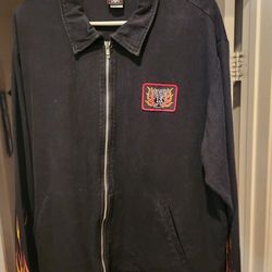 Vintage Lucky 13 Black Jacket W/ Flames