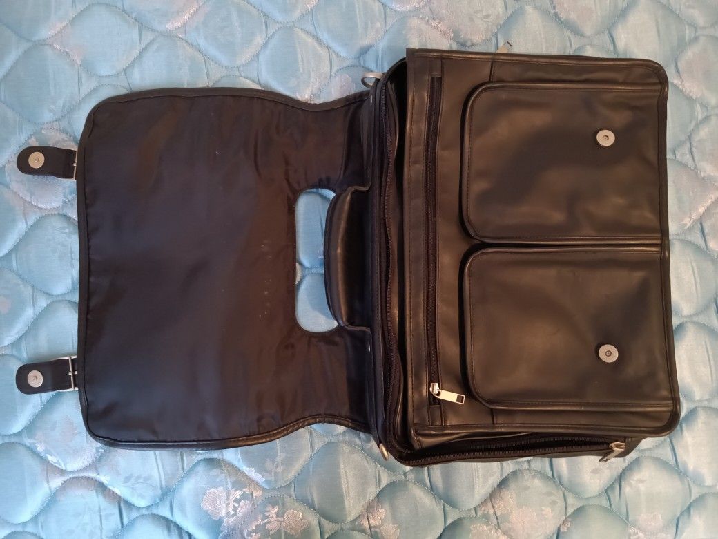 Leather Briefcase With Laptop Case