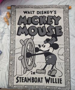Steamboat Willie Mickey Mouse Woven Tapestry