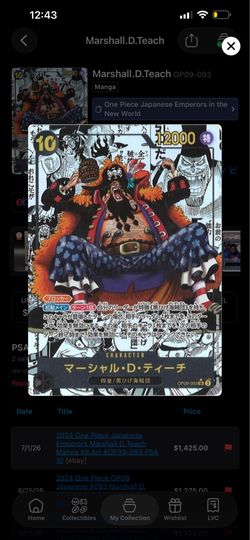 Marshall D. Teach ( one piece manga )Japanese psa10