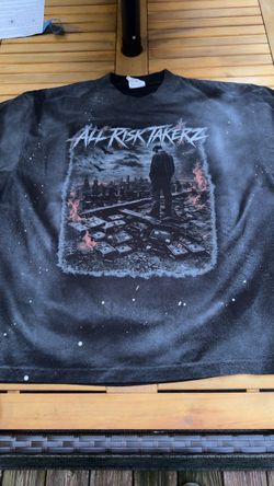 All risk takerz oversized distressed shirt