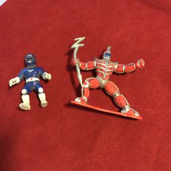 Circa 1994 mighty morphin Power rangers- blue power ranger and lord zebb