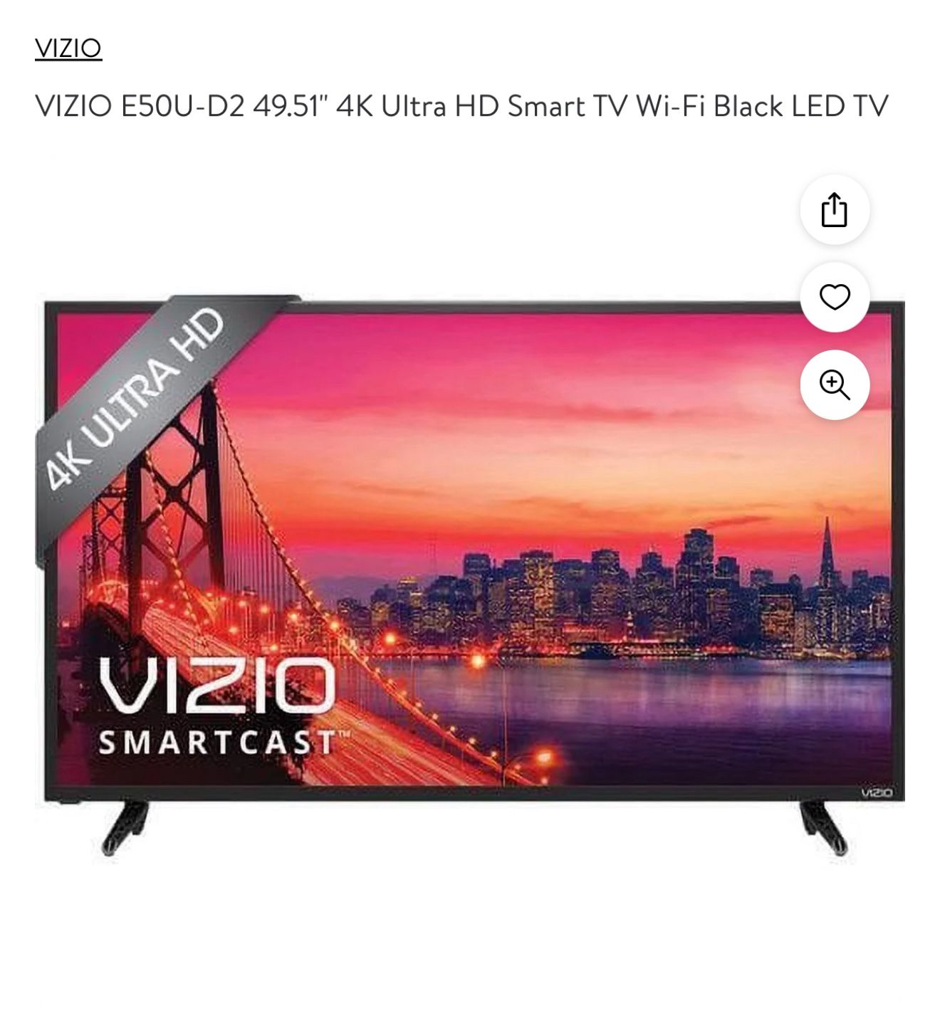 VIZIO E50U-D2 49.51" 4K Ultra HD Smart TV Wi-Fi LED TV