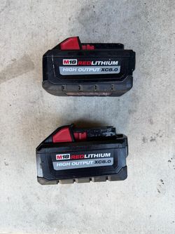 2 Milwaukee 8.0 batteries $125 each like new used couple times