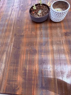 Dark Stained Wood Dining Table