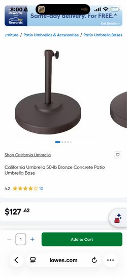 California Umbrella 50-lb Bronze Concrete Patio Umbrella Base