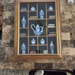 18x24” One Of A Kind Eclectic Walnut Framed Shadow Box. And There Is No Other Like It.
