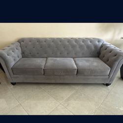 Velvet sofa and armchair set ( like new  in excellent condition ) 