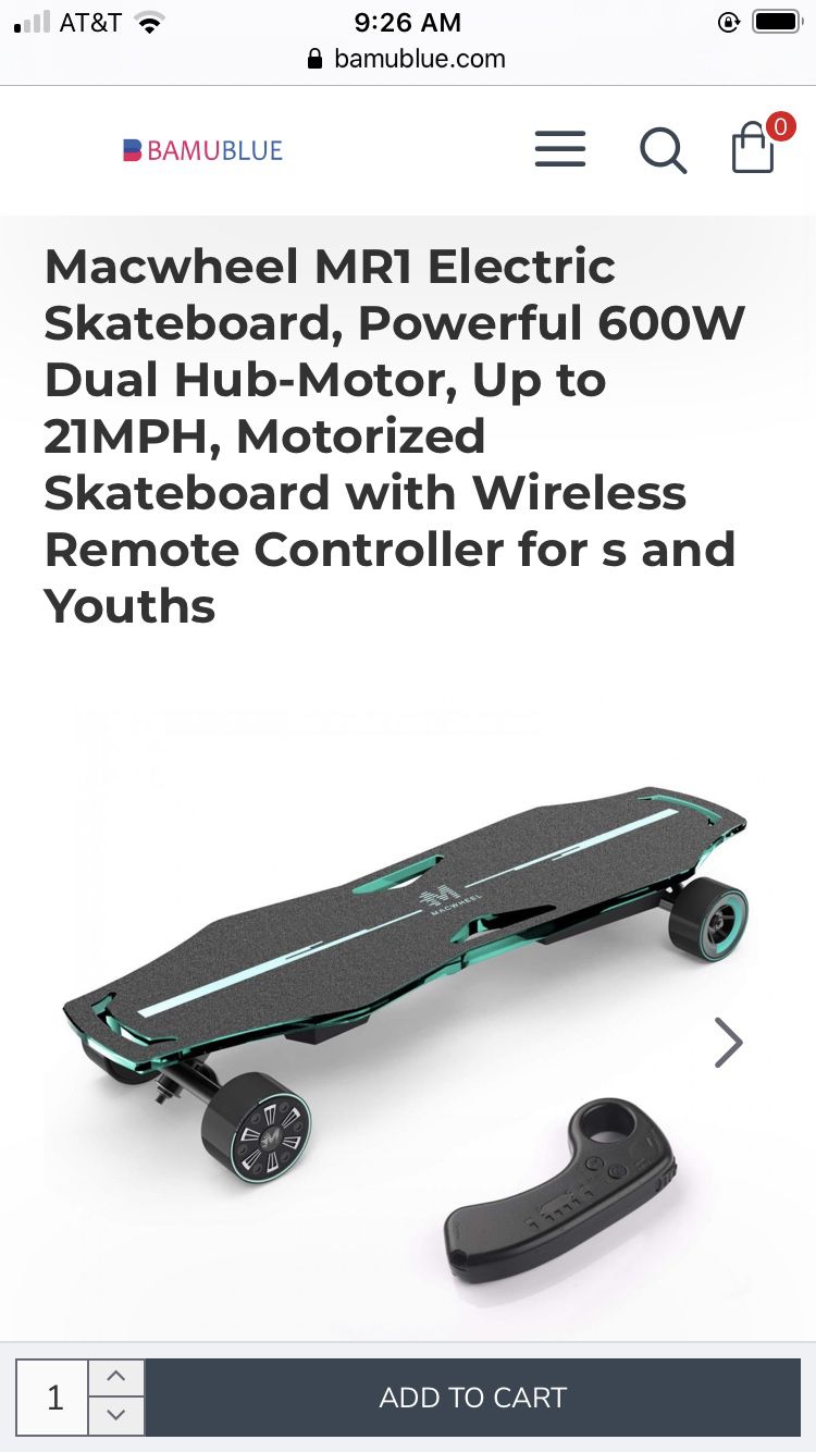 Macwheel electric skateboard