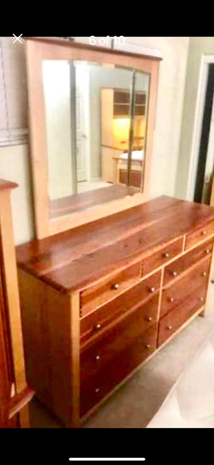 Dresser and Mirror - 9 Drawers - Solid Wood - DELIVERY AVAILABLE - Nash2024 