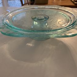 Madrid? EAPG? Depression Glass? Cake stand.