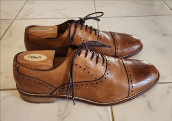 leather Johnston & Murphy Conard Cap-Toe Oxfords Shoes Size 9.5 Mens