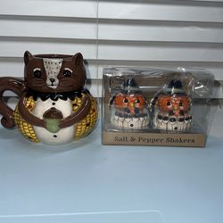 Salt and pepper shakers and mug Johanna Parker