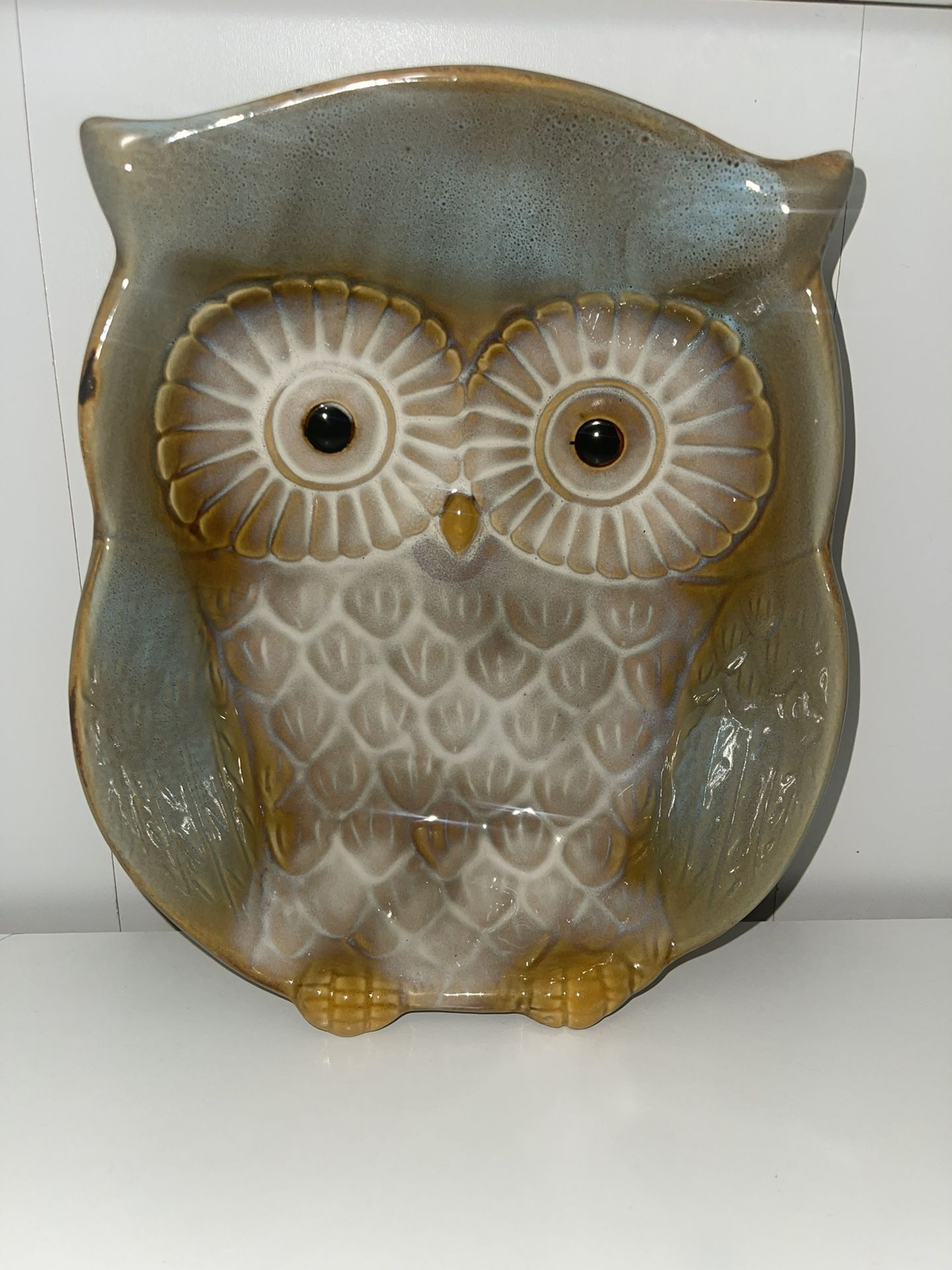 Ceramic Owl Serving Bowl Vintage Antique 
