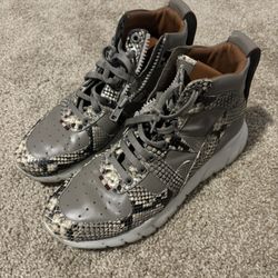 Bally Birko Snakeskin-Trim Leather High-Top Sneakers