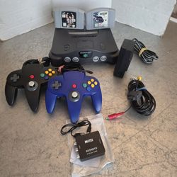 Nintendo N 64 Video Game Bundle Tested & Working With HDMI Adapter 