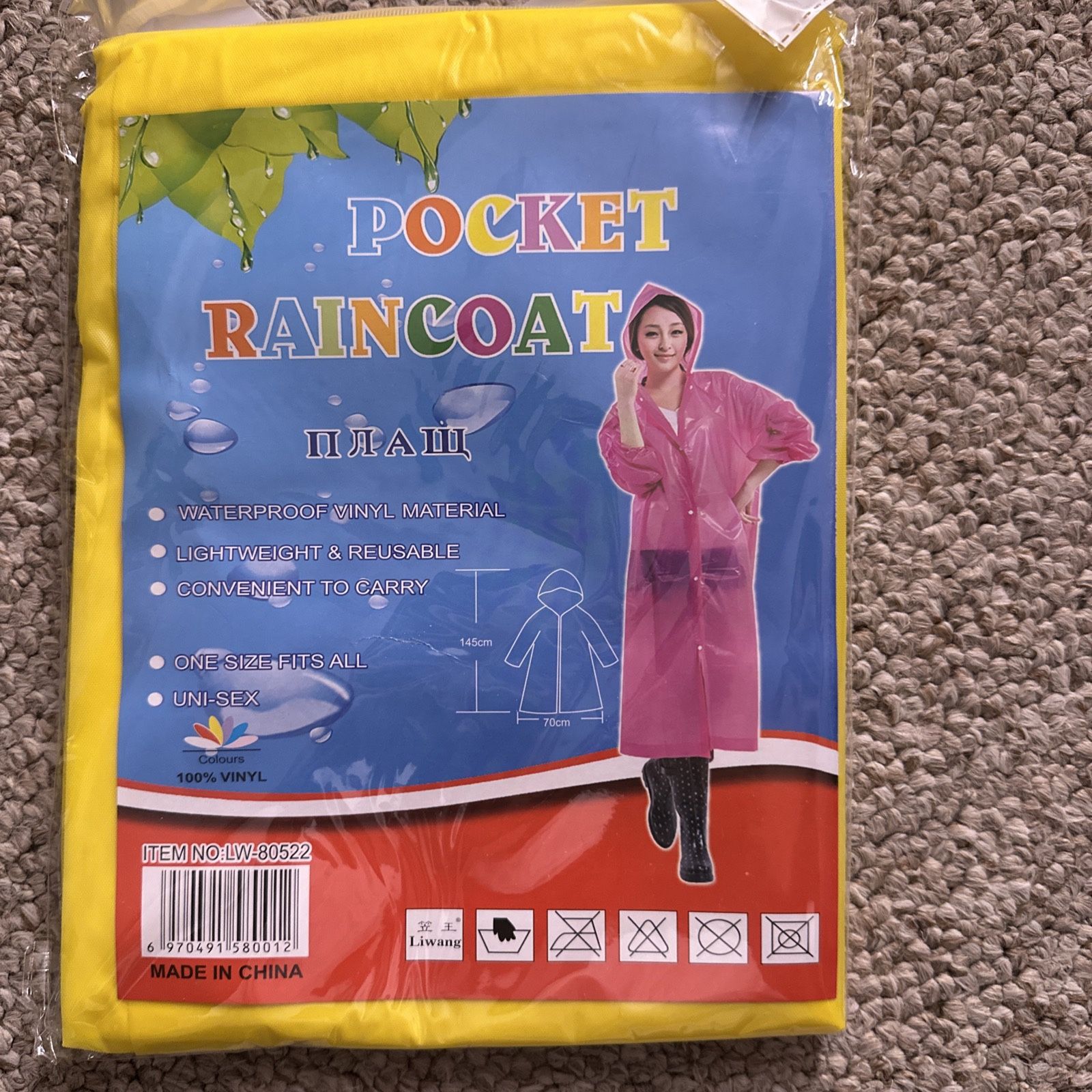 Waterproof Rain Poncho Hiking Coat Hooded